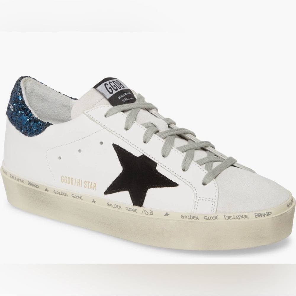 Golden Goose Hi Star |White | blue glitter-back |Size 39| 9 - Picture 4 of 16